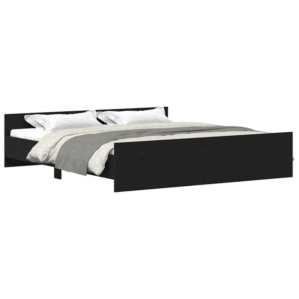 Musta tammi sängynrunko ilman patjaa Cucu 200x200cm (puinen)