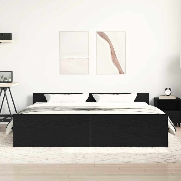 Musta tammi sängynrunko ilman patjaa Cucu 200x200cm (puinen)