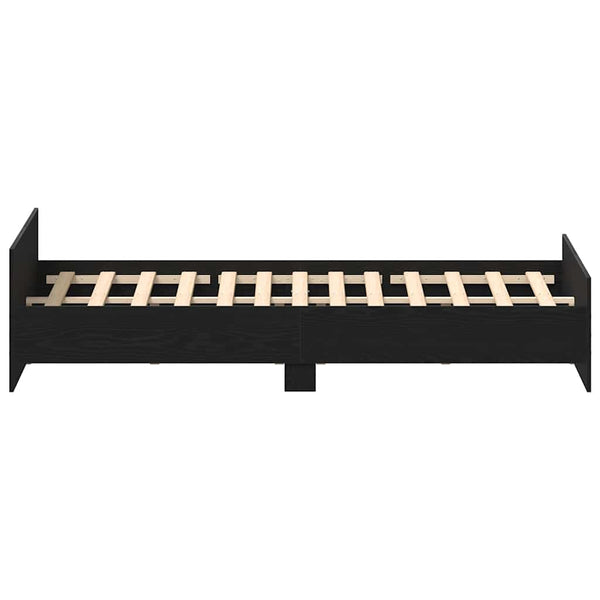 Musta tammi sängynrunko ilman patjaa Cucu 200x200cm (puinen)