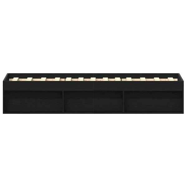 Musta sängynrunko ilman patjaa Tisha 75x190cm (puinen)