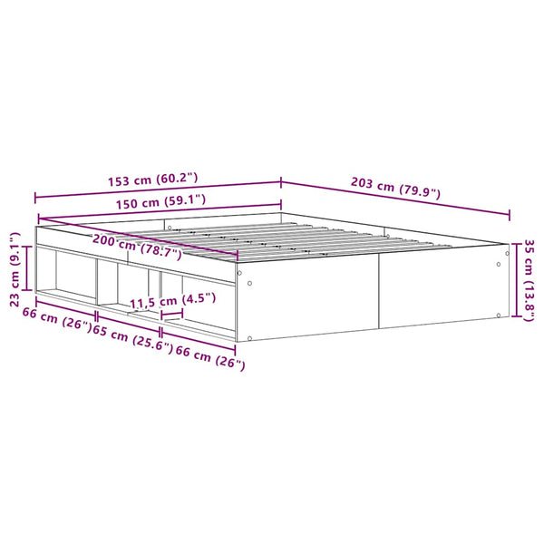 Vanha puu sängynrunko ilman patjaa Tisha 150x200cm (puinen)
