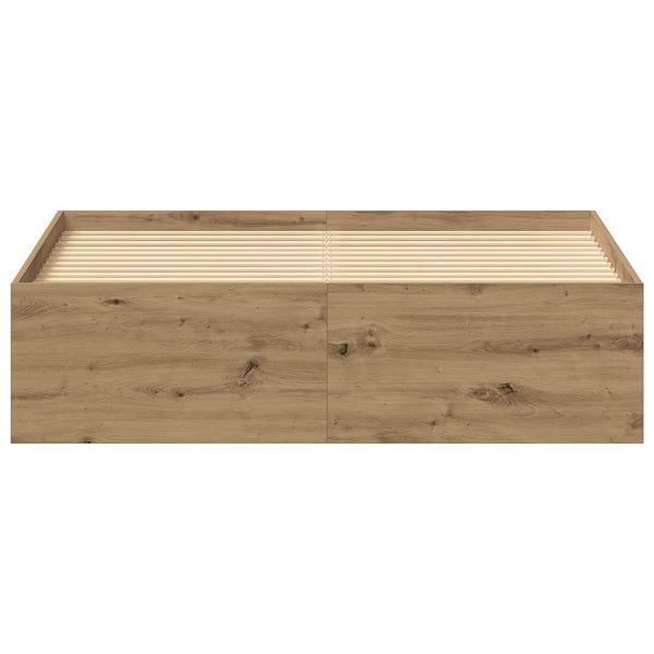 Artisaanitammi sängynrunko ilman patjaa Tisha 135x190cm (puinen)