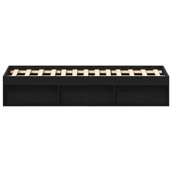 Musta sängynrunko ilman patjaa Tisha 135x190cm (puinen)