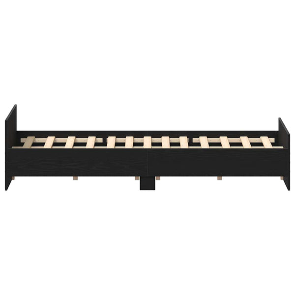 Musta tammi sängynrunko ilman patjaa Cucu 120x200cm (puinen)