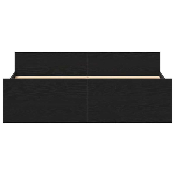 Musta tammi sängynrunko ilman patjaa Cucu 150x200cm (puinen)