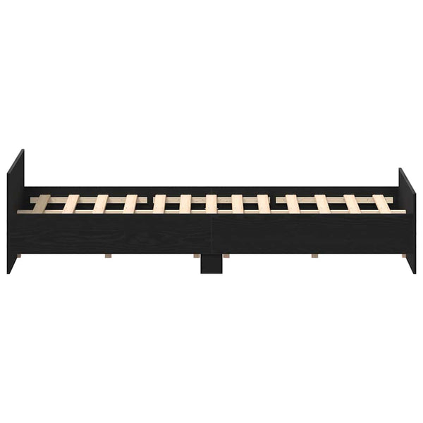 Musta tammi sängynrunko ilman patjaa Cucu 150x200cm (puinen)