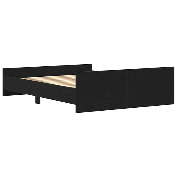 Musta tammi sängynrunko ilman patjaa Cucu 150x200cm (puinen)