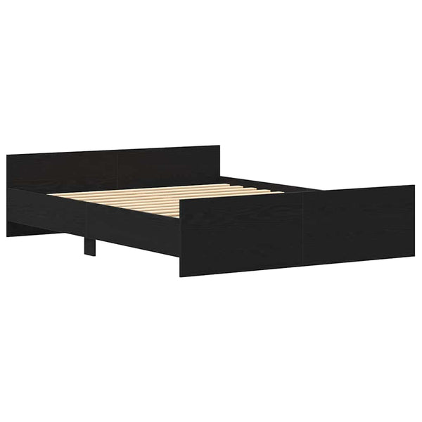 Musta tammi sängynrunko ilman patjaa Cucu 160x200cm (puinen)