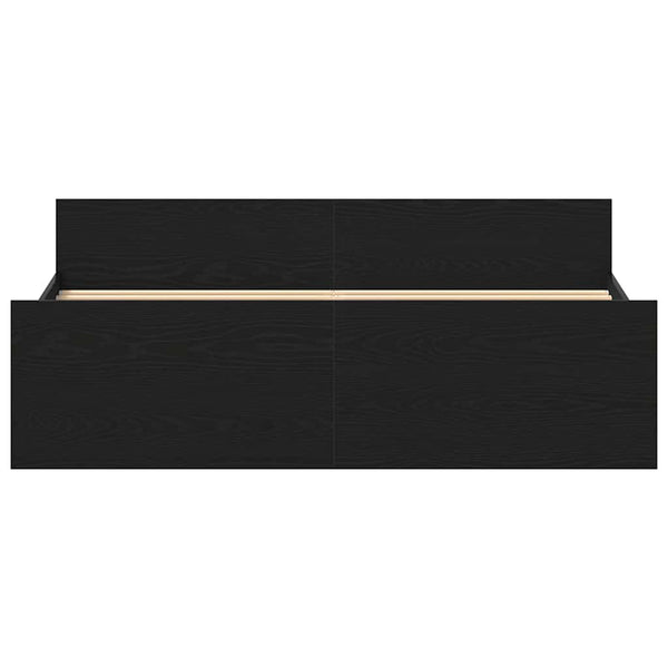 Musta tammi sängynrunko ilman patjaa Cucu 160x200cm (puinen)