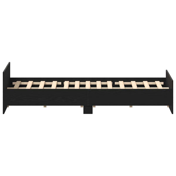 Musta tammi sängynrunko ilman patjaa Cucu 160x200cm (puinen)