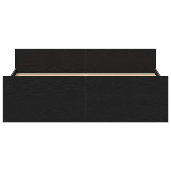 Musta tammi sängynrunko ilman patjaa Cucu 140x190cm (puinen)