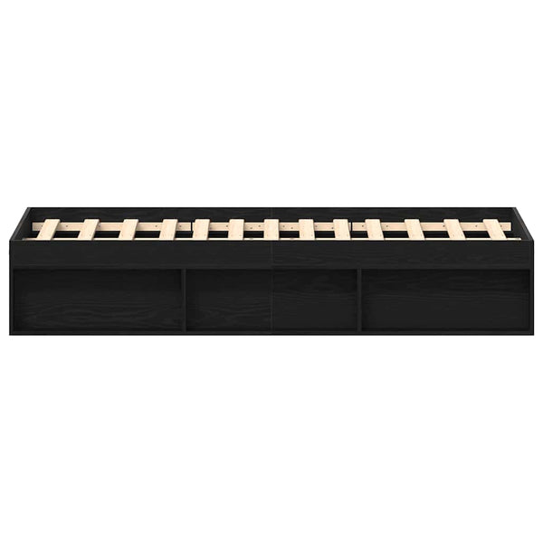 Musta tammi sängynrunko ilman patjaa Tisha 120x200cm (puinen)