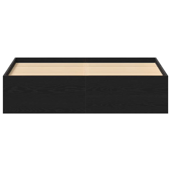 Musta tammi sängynrunko ilman patjaa Tisha 160x200cm (puinen)