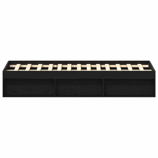 Musta tammi sängynrunko ilman patjaa Tisha 160x200cm (puinen)