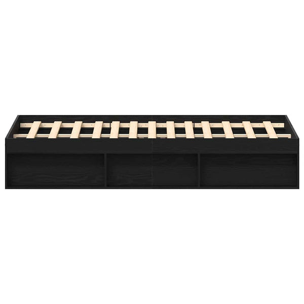 Musta sängynrunko ilman patjaa Tisha 200x200cm (puinen)