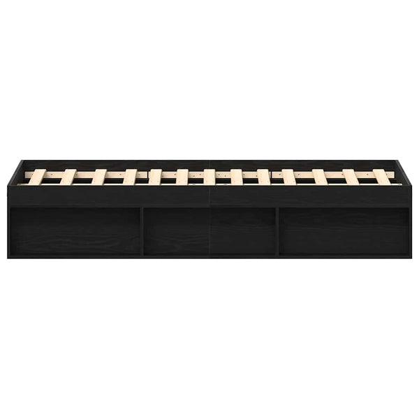 Musta tammi sängynrunko ilman patjaa Tisha 120x190cm (puinen)