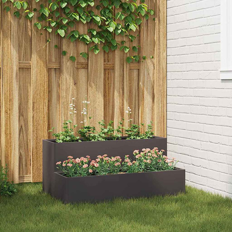 Puutarha ruukku Musta 100 x 60 x 45 cm Kylmävalssattu teräs