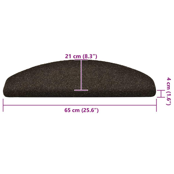 Tummanruskea itsekiinnittyvät porrasmatot Corbett 65x21x4cm (30 kpl)