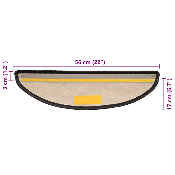 Antrasiitti itsekiinnittyvät porrasmatot Melitica 56x17x3cm (30kpl)