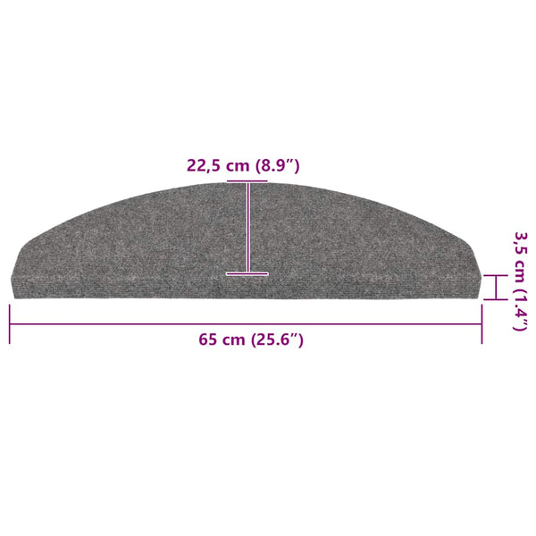 Harmaa itsekiinnittyvät porrasmatot Wilson 65x22,5x3,5cm (30 kpl)