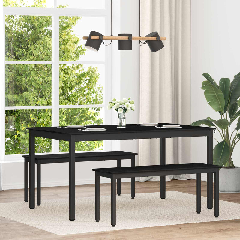 Ruokapöydät 150 x 90 x 75 cm Tekninen puu Musta tammi
