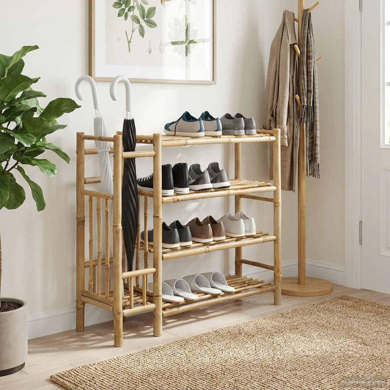 Kenkäteline 88 x 27 x 80 cm Bambu Luonnollinen