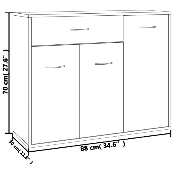 Betoninharmaa senkki Botskor 88x30x70cm (puinen)