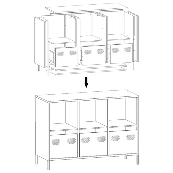 Antrasiitti senkki Madalyn 101,5x39x73,5cm (kylmävalssattu teräs)