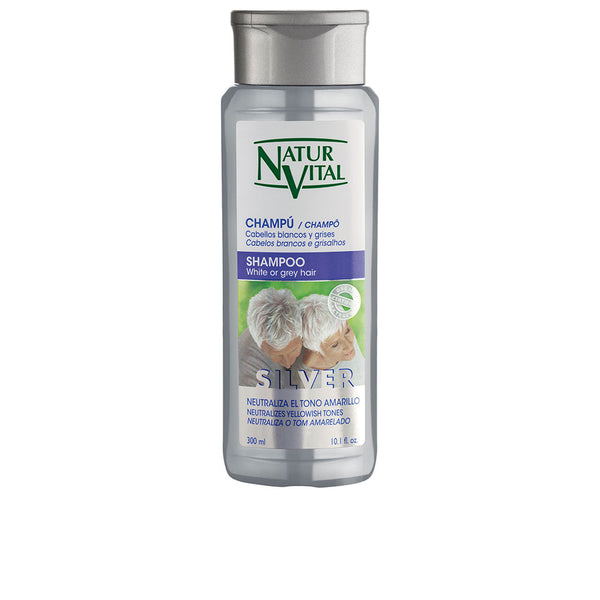 Champú silver valkoisille ja harmaille hiuksille 300 ml - NATUR VITAL