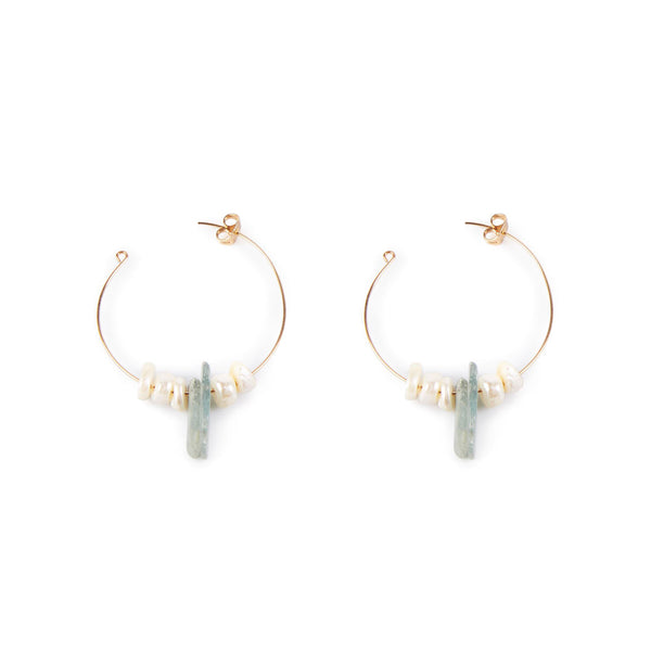 Lao Green 4Cm Pendientes #Oro Brillo 1 U