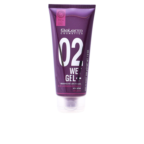 Wet gel+ keskipitkä pito märkä look -muotoilugeeli 200 ml - SALERM