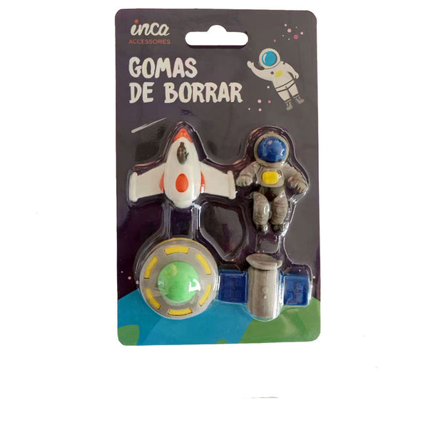 Space erasers lot 4 kpl - INCA