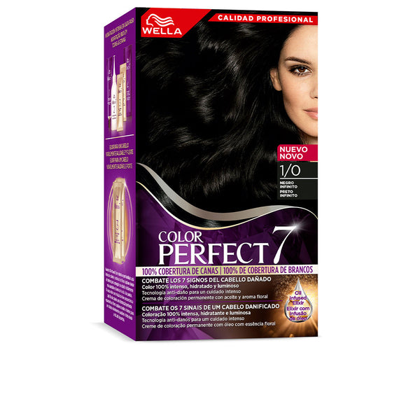 Wella color perfect 7 100% harmaan peiton #1/0 - ikuisesti musta - WELLA COLOR PERFECT 7