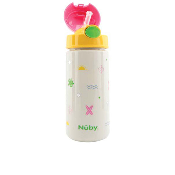 Mug painikkeella ja pehmeällä pillillä #surf pink 540 ml 1 kpl - NÛBY