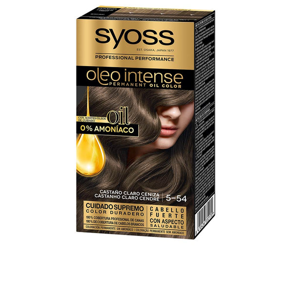 Oleo intense ammoniakiton hiustenväri #5.54 - vaaleanruskea tuhka 5 kpl - SYOSS