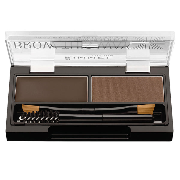 Brow this way kulmakarvojen muotoilusetti #003 - tummanruskea - RIMMEL LONDON