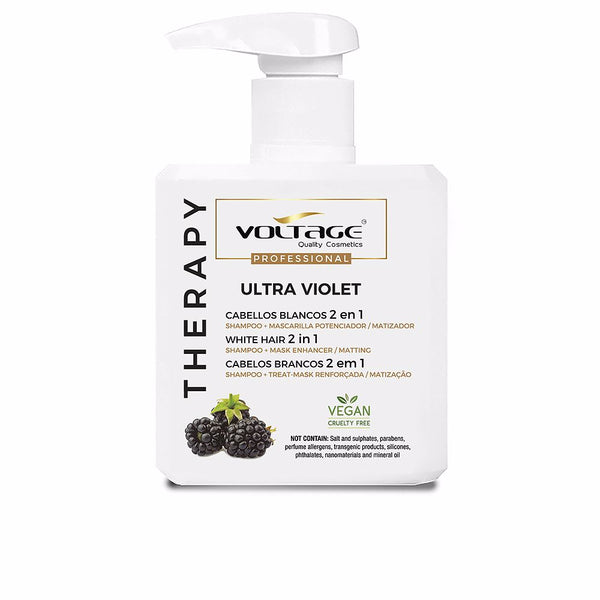 Therapy ultra violet valkoisille hiuksille 2 in 1 shampoo-naamio 500 ml - VOLTAGE COSMETICS