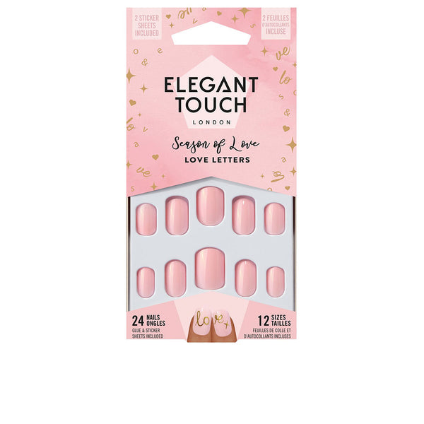 Luxe looks kynnet liimalla, squoval, rajoitettu erä #love letters, 24 kpl - ELEGANT TOUCH