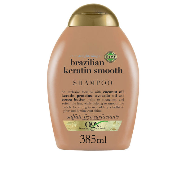 Ogx brazilian keratin shampoo, silottaa ja ravitsee, aaltoileville tai kiharille hiuksille 385 ml - OGX