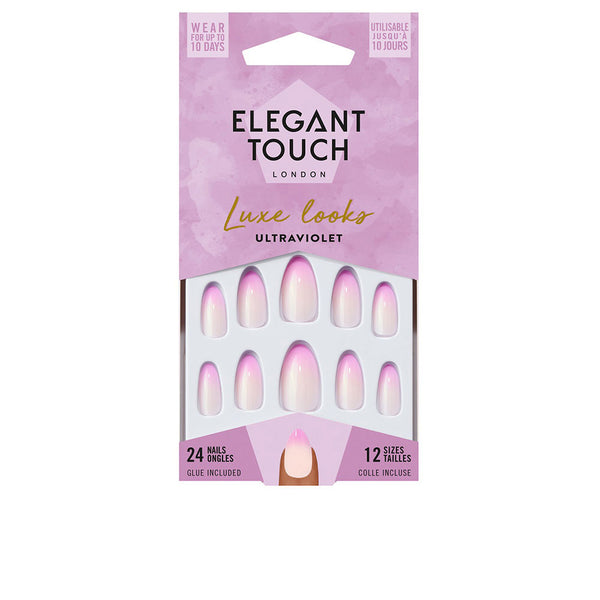 Luxe looks lyhyet stiletto-kynnet liimalla, rajoitettu erä #ultra violet - ELEGANT TOUCH