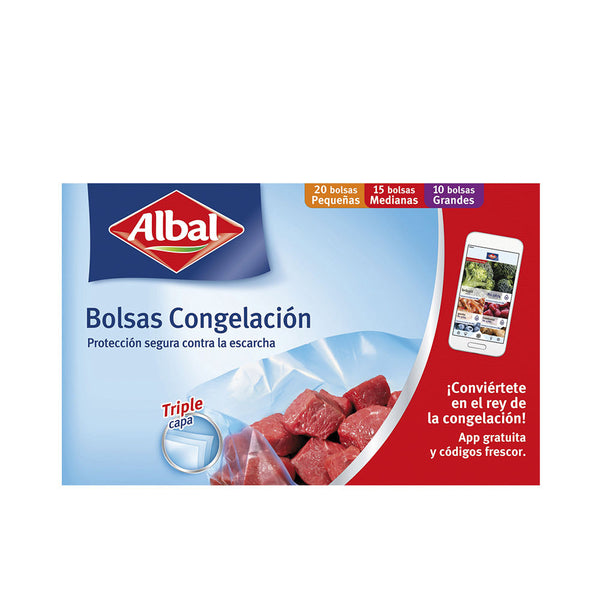 Freezer bags 3 sizes kolmikerroksiset 45 kpl - ALBAL