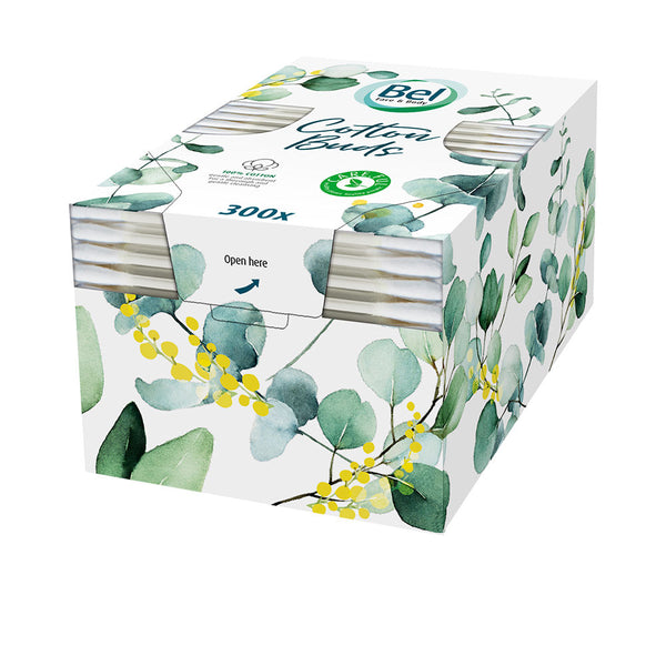 Bel Premium 100% Plastic-Free Cotton Swabs 300 Pcs
