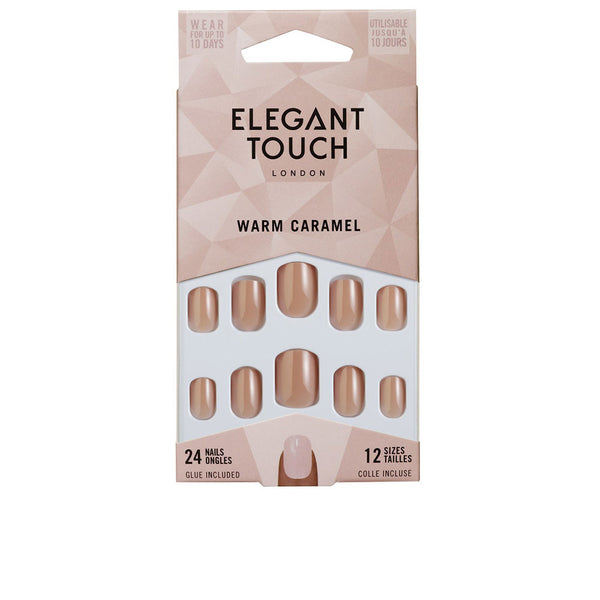 Core colour kynnet liimalla, squoval #warm caramel, 24 kpl - ELEGANT TOUCH