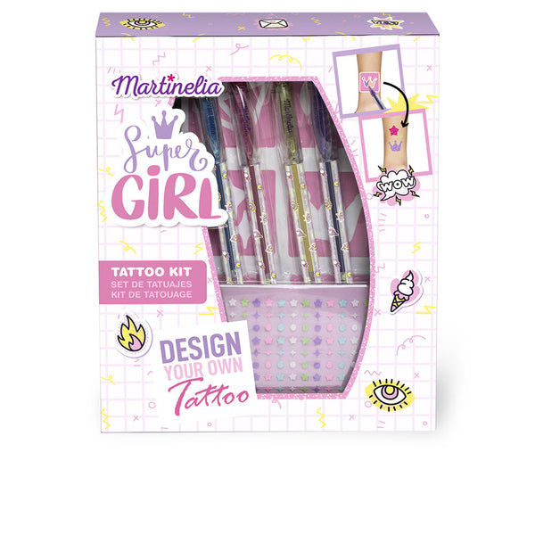 Super girl body art tattoo case 6 kpl - MARTINELIA