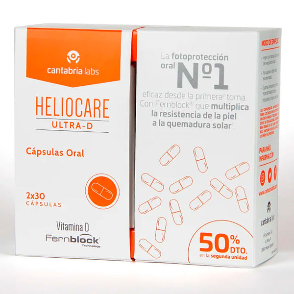 Heliocare Ultra D Photoprotection From The Inside With Vitamin D Duo 2 X 30 Capsules