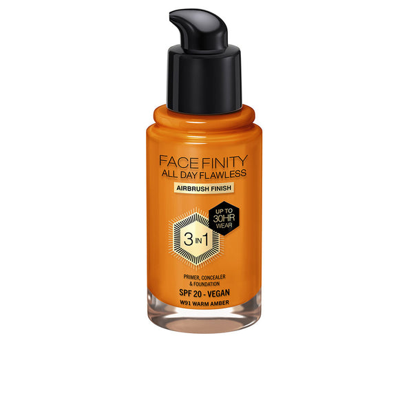 Facefinity all day flawless 3 in 1 -meikkivoide #w91-warm amber 30 ml - MAX FACTOR