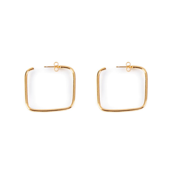 Moore Squares Earrings #Shiny Gold 1 U
