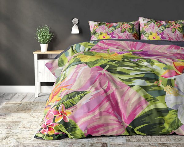 Monivärinen mikroperkaali / puuvilla pussilakanasetti Alexis 2