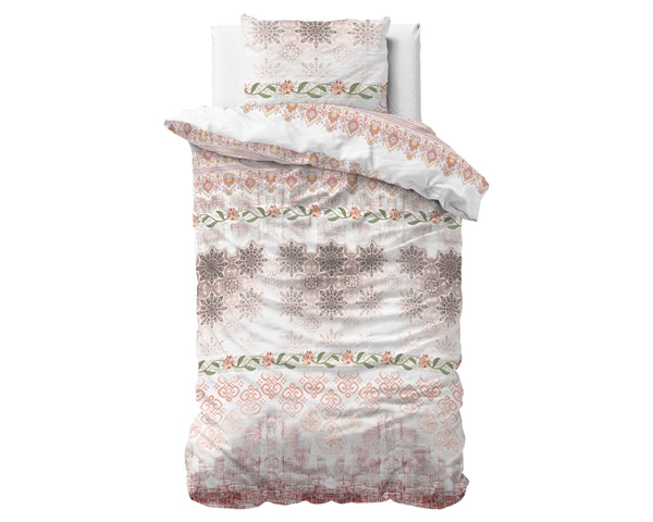 Vaaleanpunainen mikroperkaali / puuvilla pussilakanasetti Andrea