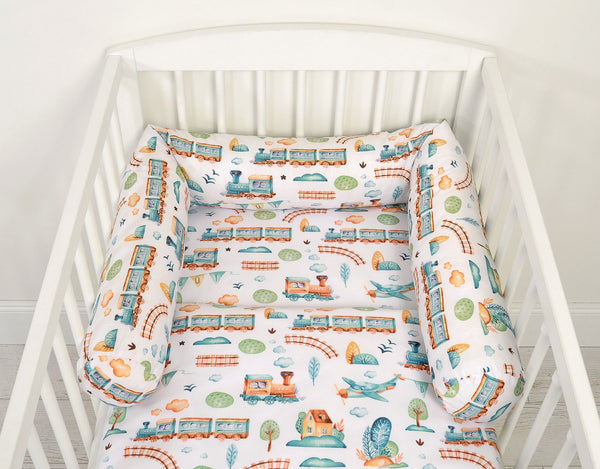 Pinnasängyn Reunapehmuste - Turquoise Train